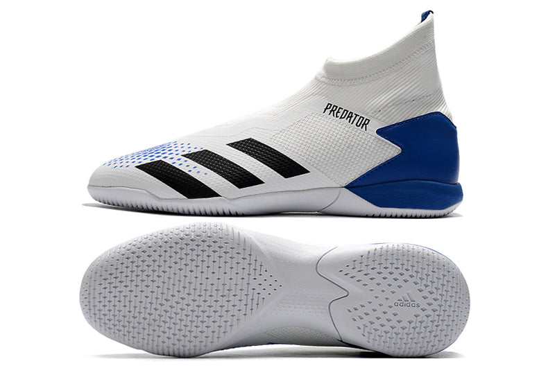 Adidas PREDATOR 20.3 Laceless IN - Branco/Azul - Futsal