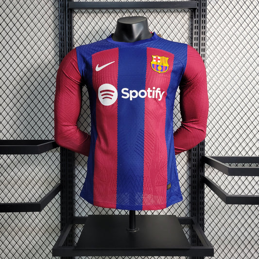 Camisa Barcelona 1 - Manga Longa - Versão Jogador - 2023/24