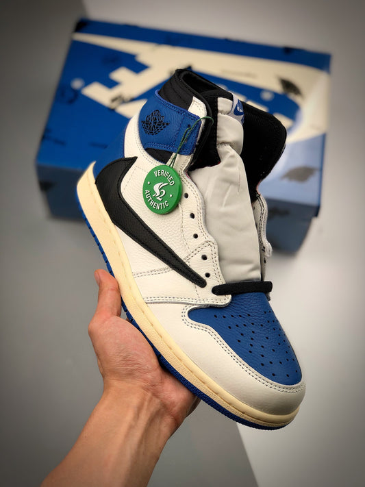 Travis Scott x  Fragment x Air Jordan 1 High "Military Blue"