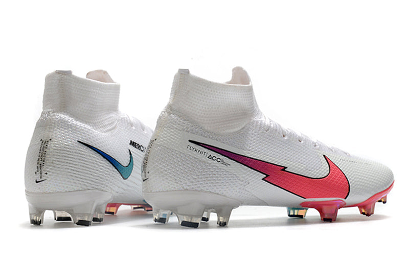 Nike Mercurial Superfly 7 Elite - Flyknit 360 - Branco/Rosa - Campo