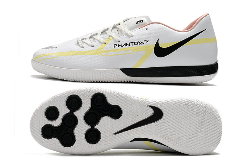 Nike React Phantom GT2 Pro - Branco/Preto/Amarelo - Futsal