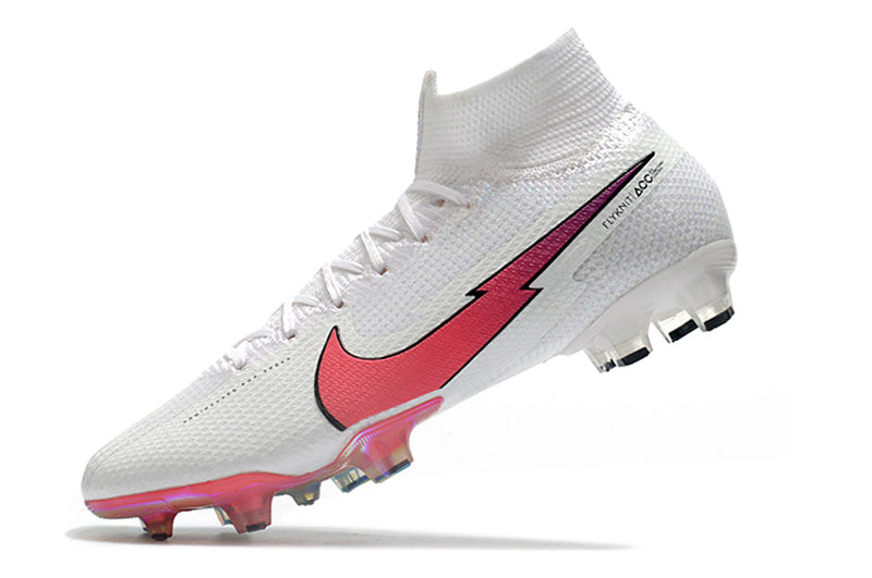 Nike Mercurial Superfly 7 Elite - Flyknit 360 - Branco/Rosa - Campo