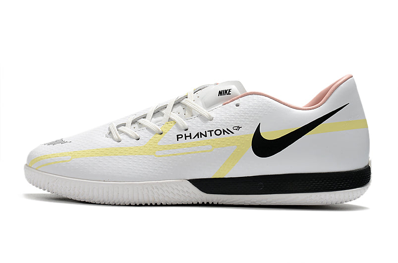 Nike React Phantom GT2 Pro - Branco/Preto/Amarelo - Futsal