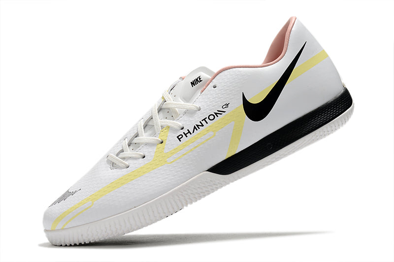 Nike React Phantom GT2 Pro - Branco/Preto/Amarelo - Futsal